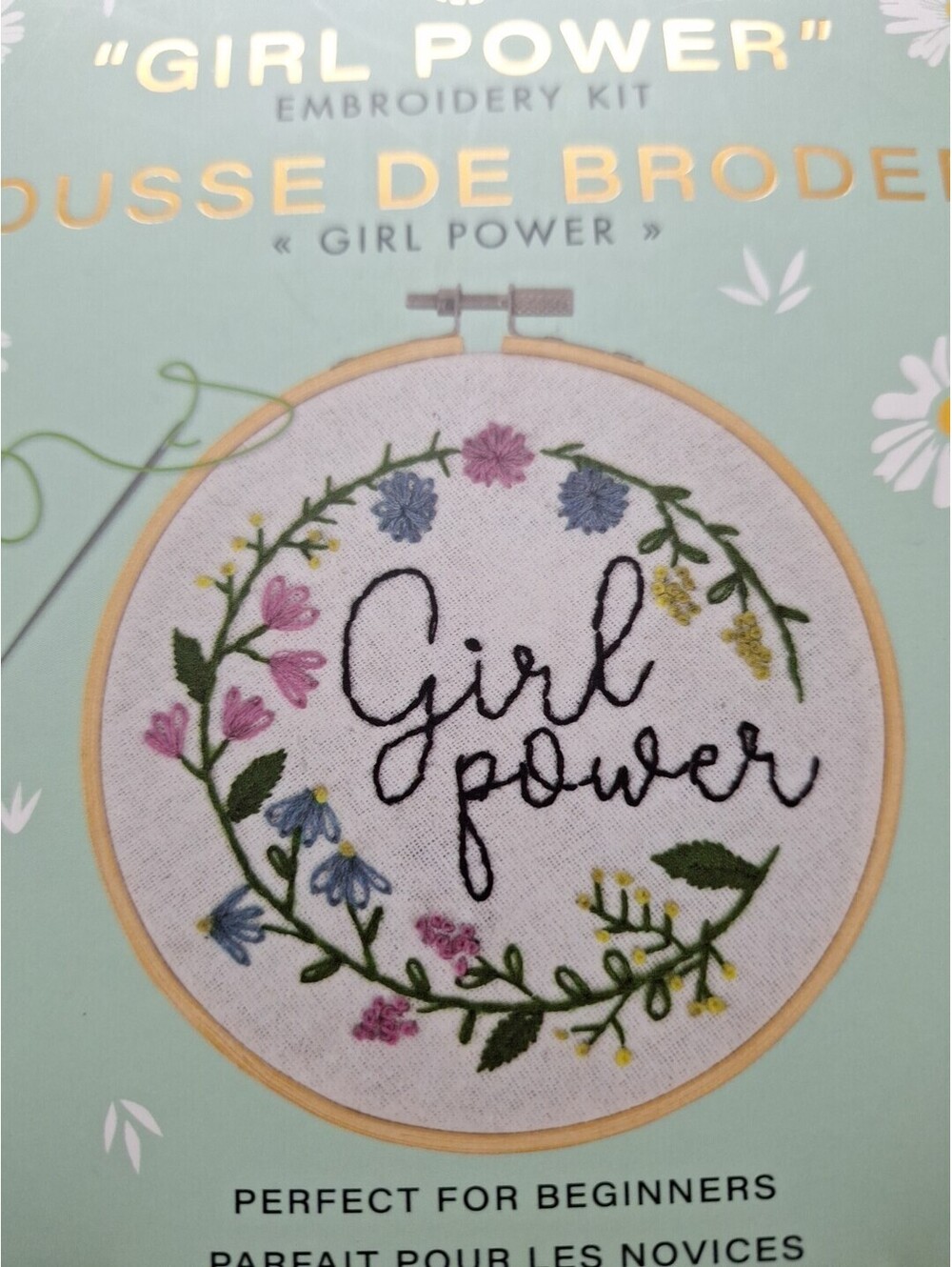 GIRL POWER  EMBROIDERY KIT Beginner